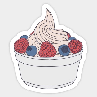 Frozen Yogurt - Berry Topped Vanilla Fro Yo Sticker